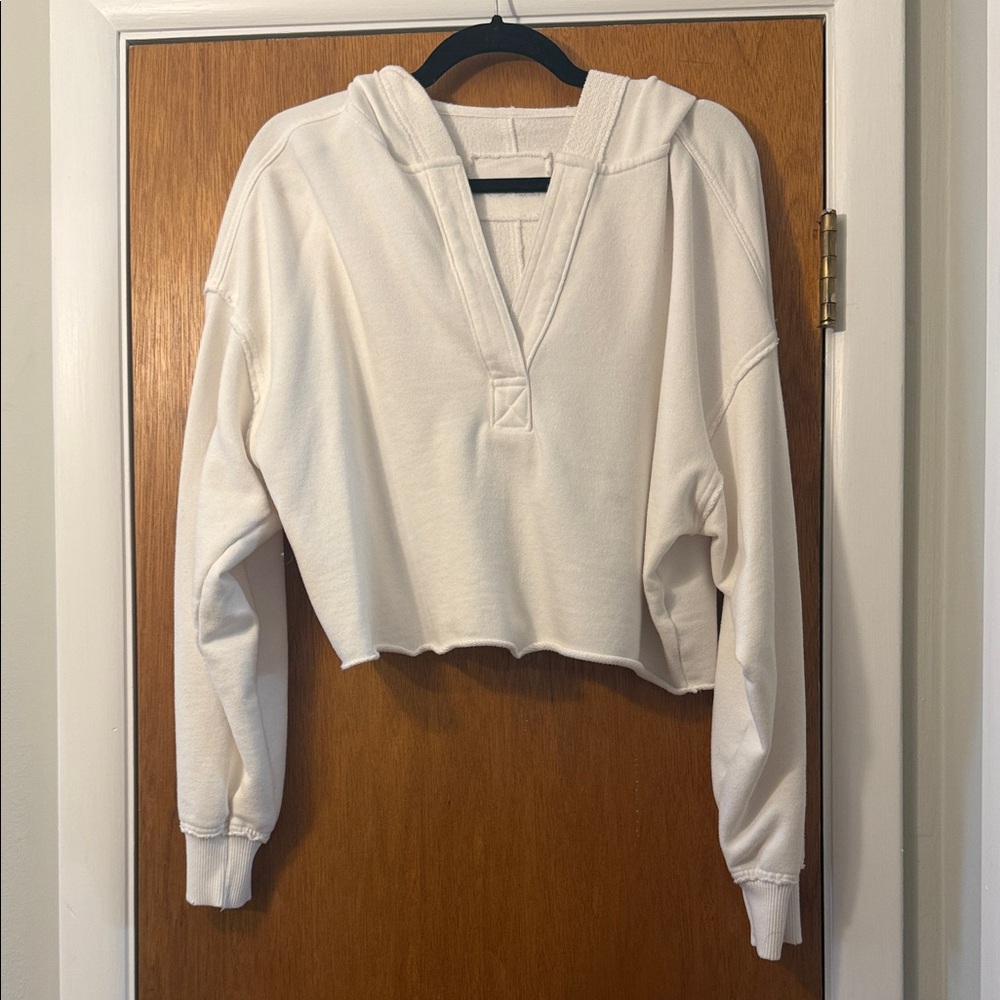 Aerie Cropped Open Neck Hoodie